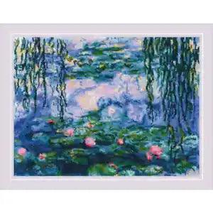 Riolis counted cross stitch kit "Water Lilies after C. Monet Painting", 40x30cm,