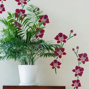 Orchid Flower Stencil - Large Reusable Tropical Flowers Template by CraftStar