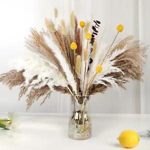 110 PCS Natural Dried Pampas Grass Boho Decor for Home Decor &Wedding Boho Decor