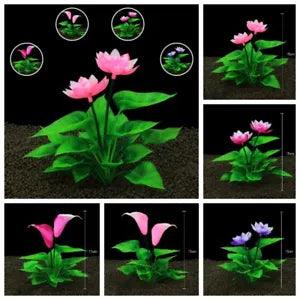 15CM Plastic Calla lily Lotus Flower Plant Aquarium Fish Tank Grass Decorations