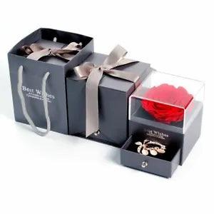 Flower Rose Jewelry Box Ring Necklace Birthday Valentine Mother Day Gift Womens