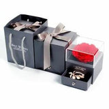Flower Rose Jewelry Box Ring Necklace Birthday Valentine Mother Day Gift Womens