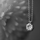 Plant necklace silver, flower jewelry, botanical silver necklace, organic texture, flower necklace, seed capsule, silver plant pendant