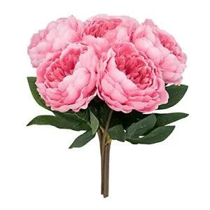 Artificial/Fake/Faux Flowers - Hot Pink 6PCS for Wedding, Hot Pink-6pcs Peony
