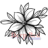 Deep Red Stamps Lilly Blossom Rubber Cling Stamp