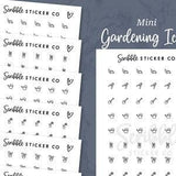 GARDENING - MINI Icon Stickers     |    Minimal Paper Planner & Bujo Stickers