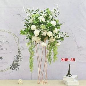 Clary grass Ivory Rose Wedding dinner Flower Ball Artificial Greenery Flower table centerpiece wedding aisle flower ball rose business party