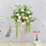 Clary grass Ivory Rose Wedding dinner Flower Ball Artificial Greenery Flower table centerpiece wedding aisle flower ball rose business party