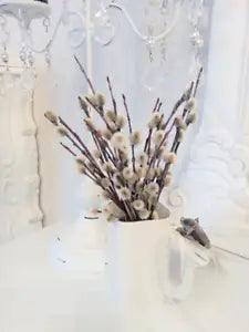 Branch of real dried Pussy Willow Spring Flowers length 7.7'' 30 Stems Easter