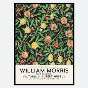 William Morris Tropical Fruits Vintage Poster Reproduction Art Print | Colorful Art, Victoria Albert Art Museum Exhibition, Art Nouveau #W09