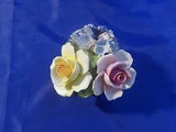 RADNOR Staffordshire England Bone China Floral Basket Bouquet ROSES & CARNATION
