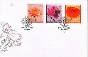 Liechtenstein 2012 FDC Garden Flowers 3v Set Cover Dahlia Peony Zinnia