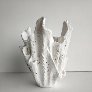 Large modern white vase. Handmade mom planter. White orchid planter.