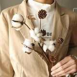 1Pc Artificial Naturally Dried Cotton Stem Flower Filler Floral Home Decor