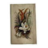 Victorian Era Card White Lily Flower Golden Wheat Plant