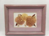 1991 Vintage Dried Flowers Pressed in Rectangular frame 8??? x 6??? Signed J.A.A.