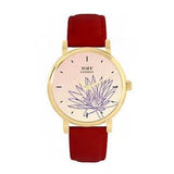Toff London TLWS-46469 Ladies Purple Water Lilies Flower Watch