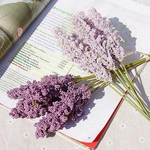 6 Pieces /Bundle PE Lavender New Artificial Flower Wholesale Plant Wall Decoration Bouquet Material Manual Diy Vases for Home