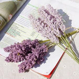 6 Pieces /Bundle PE Lavender New Artificial Flower Wholesale Plant Wall Decoration Bouquet Material Manual Diy Vases for Home