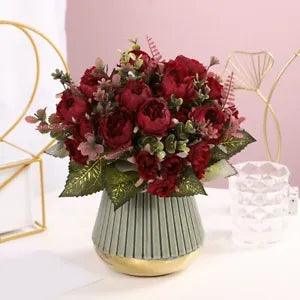 Peony Artificial Flower Home Wedding Fake Bouquet Engineering Garden Decoration