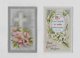 2 Vintage EASTER Postcards ** CROSS *FLOWERS  * LILIES  *BIBLE QUOTE * EMBOSSED