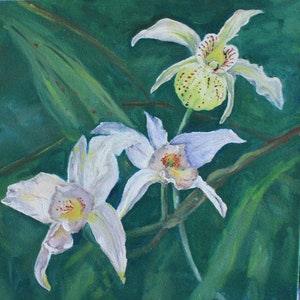 Orchid Painting-Oil on canvas- Original Painting-Modern Art-Nature Art-Fine Art-Botanical Painting-Home Decor-Wall Art-Art-Flower Decor