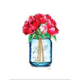 Blue Jar Peony Poster Art Print, Peony Home Decor