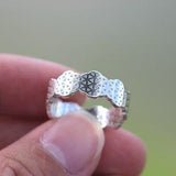 solid 925 silver Flower Of Life ring,Seed of Life jewelry,width band ring,dainty ring,Geometry ring,Geometry jewelry,Yoga Jewelry
