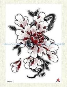 snake peony flower large 8.25" temporary tattoo Wholesale for Adults