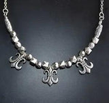 Fleur de Lis Necklace, Iris, Lotus, Lily Flower Necklace, Statement necklace 434