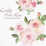 Watercolor Clipart, Roses Bouquet, Floral arrangements, Pink Clipart, Dusty Rose, Wedding Clipart, Floral Watercolor, Vintage Flower