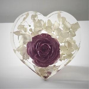 Purple Ranunculus Paperweight, Real Floral Resin Ornament, Forever Flower Gifts, Unique Gifts, Crystal Vibes, Home D¡§?cor, Gift For Her