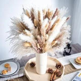 105 PCS Natural Pampas Grass Decor Bouquet | Boho Dried Floral 105PCS