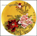 Chinese natural mulberry silk thread,su hand embroidery kits:peony flower 8"
