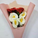 Crochet Rose, Crochet Calla Lily,Handmade knitted Flowers,Calla Lily, Calla Lily Bouquet,Knitted Rose, Rose Bouquet,Crocheted Flowers,Gift