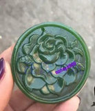 Hetian Jade Green Jasper Peony Flower Jade Pendant Chinese Antique Collection