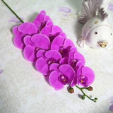 Real Touch White Simulation Butterfly Phalaenopsis Flowers for Home Wedding Party Decor 37'' Artificial Orchid Flower Stem Plants 2pcs