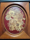 Vintage Framed Dried Pressed Flowers on Velvet Wall Art