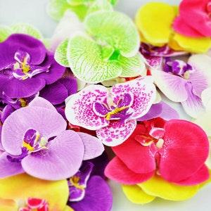 50heads 9-10cm Fashion Orchid Artificial Flowers DIY Butterfly Orchid Cloth Fake Flowers Bouquet Party Wedding Decoration Artificial Flowers