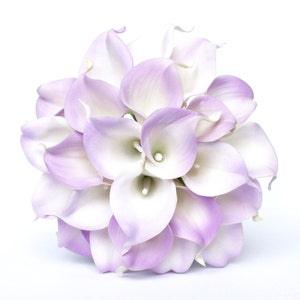 LAVENDER WEDDING BOUQUET- Lavender , Purple , Calla Lily Wedding Bouquet , Purple Bridal Bouquet , Real Touch , Calla Lily Bouquet