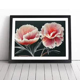 Shining Carnation Flowers Framed Wall Art Poster Print Home Decor Picture Large