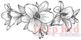 Deep Red Stamps Lily Border Rubber Cling Stamp