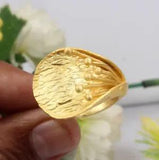 Flower Design Yellow Gold Plated Women Fashion Ring Jewelry For Birthday Gift