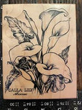 Rubber Stamp by PSX CALLA LILY Lilies Flowers Botanical Araceae K-1696 Floral