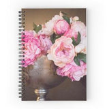 Pink Floral Notebook, Peony Notebook, Pink Peonies Journal, Writing Gift for Her, Peony Bouquet Gratitude Journal, Luscious Flowers Diary
