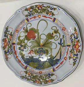 B. Brolli For Biordi Italy Pottery Blue Carnation Vintage 12" Round Platter