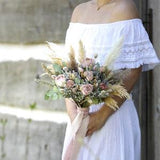 Dream Come True Bouquet l Dried Roses Pampas Bouquet l Wedding Bouquet