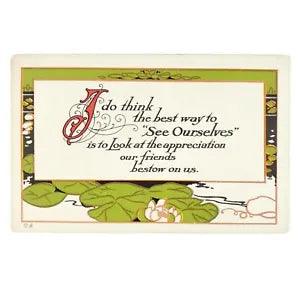 Lily Flower Pad Pond Postcard c1910 Art Deco Friend Appreciation Antique B1514