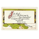 Lily Flower Pad Pond Postcard c1910 Art Deco Friend Appreciation Antique B1514