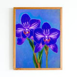 Purple Orchid Art Print - Botanical Painting - Floral Wall Art